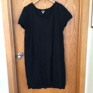 JJill black Cotten dress slight high low no pocket